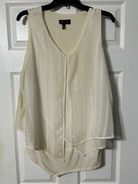 NWT AB Studio Textured Stitch Layered V-Neck Sleeveless Tank/Camisole